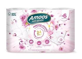 Papel Higi�nico Ammos Air Sense Deco 20 X 9,6 cm 3 Folhas P 6 Rolos 